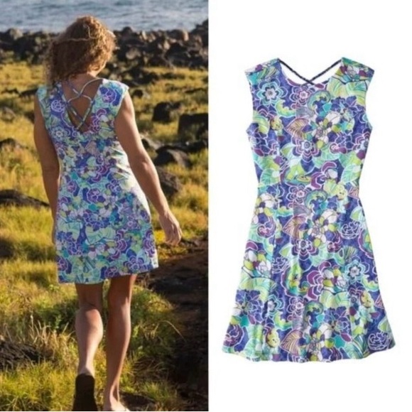 Title nine Dresses & Skirts - Title Nine Dress Sz S,M Purple Green Steadfast Floral Mini Outdoors Beach NWOT